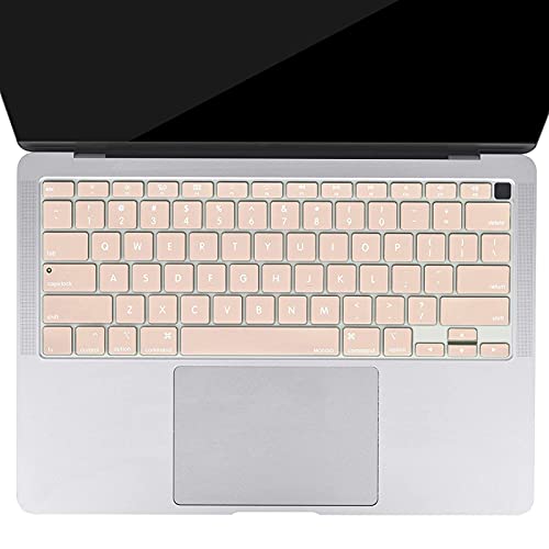 MOSISO Keyboard Cover Compatible with MacBook Air 13 inch 2022 2021 2020 Release A2337 M1 A2179 Retina Display with Touch ID Backlit Magic Keyboard, Waterproof Protective Silicone Skin, Camel - color: Camel