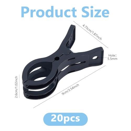 DICOSMETIC 20Pcs Large Balloon Arch Clips 9cm Professional Backdrop Clips Heavy Duty Clip for Crafts Plastic Spring Clamps for Backdrop Stand, Photography, Home Decor, Black - color: Black