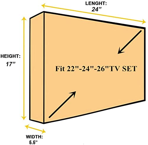 Outdoor 22"-24"-26" TV Set Cover,Scratch Resistant Liner Protect LED Screen Best-Compatible with Standard Mounts and Stands (American Flag) - size: 22"-24"-26"