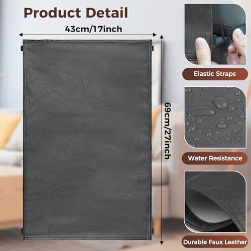 Headrest Cover for Recliner Chair Recliner Headrest Protector Faux Leather Headrest Cover with Elastic Straps Couch Headrest Covers for Furniture Sofa Protector 17 x 27In(Dark Grey) - color: Dark Grey, size: 17x27 in