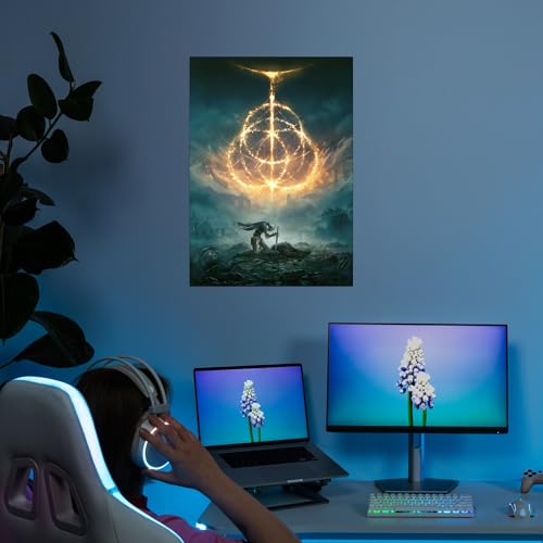 Displate Metal Poster ELDEN RING Wall Art M | Wall-safe magnetic mounting, no drilling or tools. Easy to mount, artwork, wall decor home living room, bedrooms, offices. - size: 17.7"L x 12.6"W