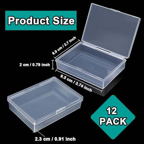 12 Pack Playing Card Case,Empty Plastic Trading Card Storage Box,Snaps Closed Clear Card Case,Playing Card Box Holder for Gaming,Bank Business Cards(NO Cards)