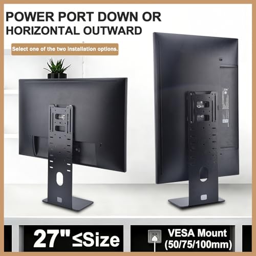 Ultrathin computer monitor stand for desk Wall-attached monitor riser for 13 inch to 27 inch screen VESA 75/100 Compatible Cable ports face downward maximizes your usable desk space white - color: White