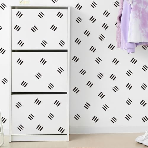 12x36 Inch Three Line Set - Boho Geometrical Shape Themed DIY Boho Wall Decal Mural Set - 80 Pcs Stickers for Wall, Kitchen, Nursery, Office Decor - Each Sticker 1.8x1.7 Inch (Boho Line Black) - color: Boho Line Black