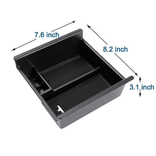 JDMCAR Center Console Organizer Compatible with Toyota 4Runner Accessories 2010-2024 and Kia Telluride (2020-2024), Insert ABS Black Materials Tray, Armrest Box Secondary Storage - color: black