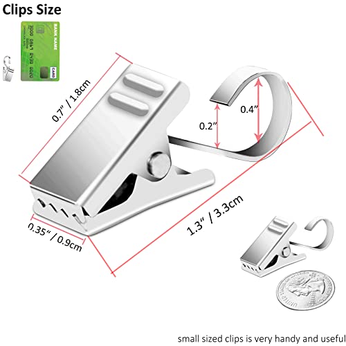 BIHRTC Pack of 25 Silver Curtain Clips Stainless Steel Curtain Rod Clips Lights Hangers Clips for Shower Home Decoration Photos Picture Arts Crafts Display Outdoor Activities Supplies - color: Silver