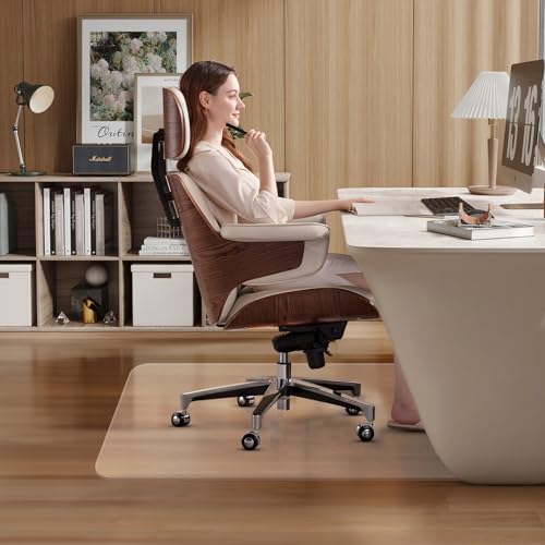 Office Chair Mats, Clear Chair mat for Hard Floors 36 x 48 Inches Transparent Floor Mats for Hardwood Floors for Office & Home