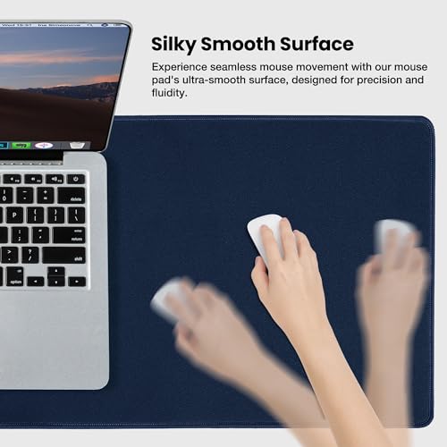 ALOANES Waterproof Gaming Mousepad Large Mouse Mat Non-Slip Rubber Base | Desk pad Keyboard Desk Mat for Computer Office Home, Dark Blue Mat 3XL(35.43"x15.74"x0.12") - color: 00- Dark Blue, size: 35.4L x 15.7W inches