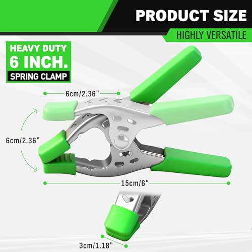 27-Piece 6-inch Heavy Duty Spring Clamp, Large Spring Clamps for Woodworking, Metal Clips 2.4-inch Jaw Opening Clamps for Backdrop, Pool Cover, Photography - style: 27PCS 6inch