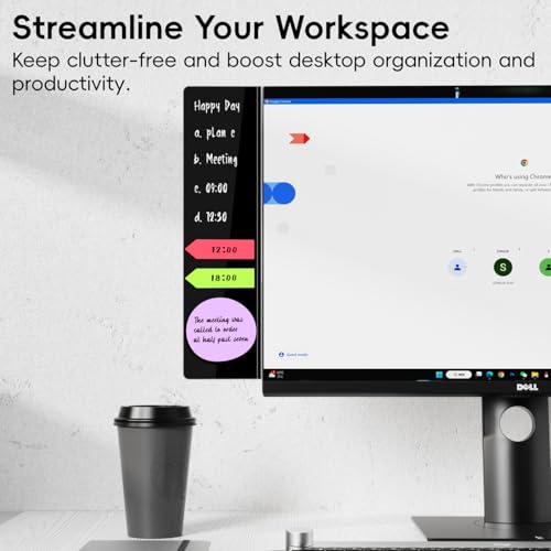 Magnetic Monitor Memo Board, Acrylic Message Reminder Board for Moniter Side, Office Desk Accessories for Women Men, Computer Sticky Note Holder Home Office Memo Holder, Black, XL - style: 13.2" X 3.3"-Black-1Pack