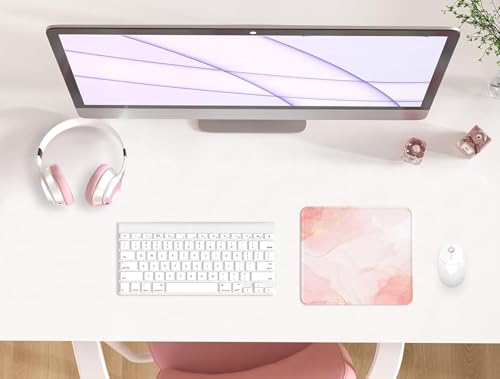eulps Mouse Pad with Stitched Edge, Multiple Patterns Computer Mouse Pads with Non-Slip Rubber Base, Washable Cloth Mousepad, for Gaming, Laptop, PC (Blush Gold) - color: 30Blush Gold