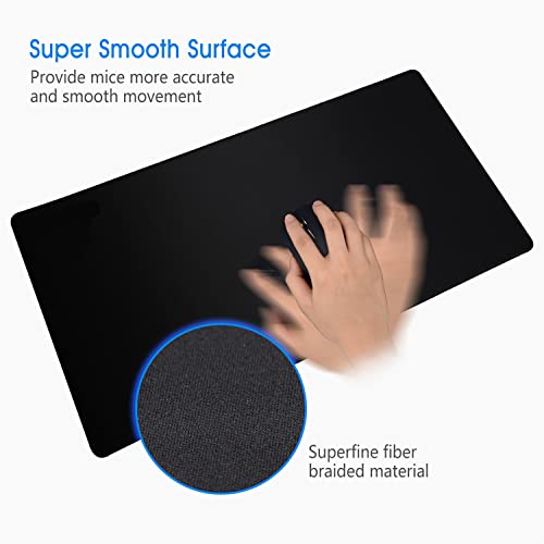 Large Gaming Mouse Pad & Desk Mat (31.5"x11.8") - Non-Slip Rubber Base, Stitched Edge - Black Mousepad for PC, Computer Gaming & Office Work - color: 31.5x11.8black