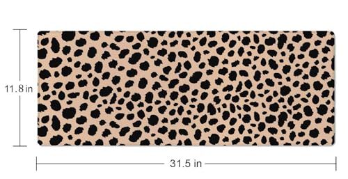 Desk Mat, Big Desk Pad, XL Extended Gaming Mouse Pad, Large Mouse Pad for Desk Rubber Base Mousepad with Stitched Edges, Keyboard Mouse Mat for Work, Game, Office, Home - Leopard Print - color: Leopard Print