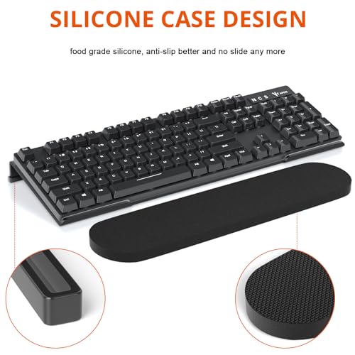 Richboom Ergonomic Computer Keyboard Stand - Tilt PC Keyboard Stand Riser for Easy Typing, Acrylic Keyboard Tray Holder for Office Desk, Home, School, with Silicone Anti-Slip Case, Black - color: Black