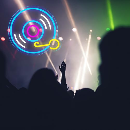 Record Neon Signs for Wall Decor,Led Neon Lightfor Live Room, Game Room, Broadcasting Room, Music Studio - style: Record