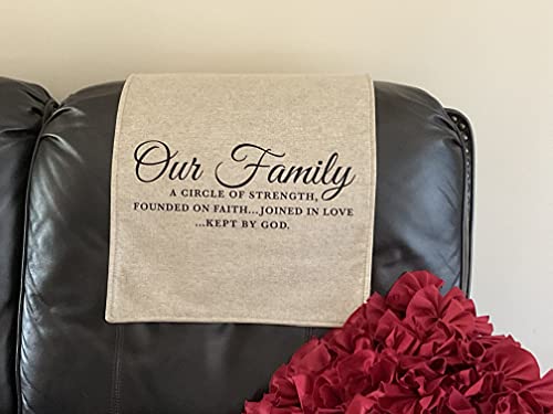 Bittlemen Co (Our Family) Headrest Covers for Recliners Furniture Slipcovers Furniture Protectors for Sofa Cover Theater Chairs Office Chairs Chair Pads Perfect for Gifts Made in USA 17x27 - color: Our Family