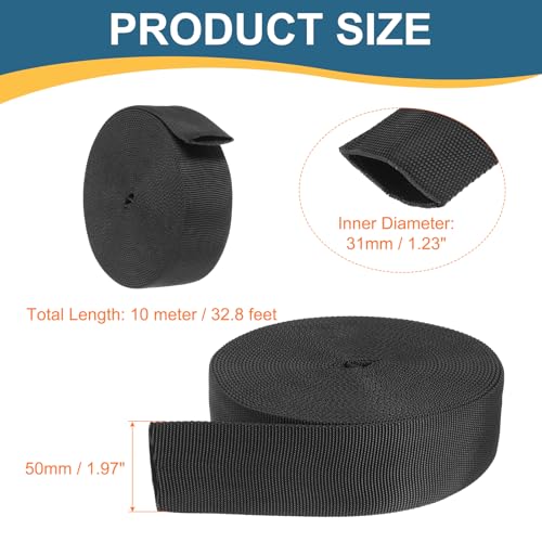 HARFINGTON Nylon Protective Hose Sleeve 1.2" ID 33FT Cable Cover Sheath Hydraulic Hose Protector Wrap for Welding Cord Tig Torch Hydraulic, Black - size: 1.2" ID 33FT