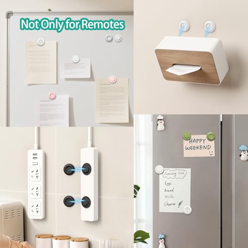 Magnetic Remote Control Holder Wall Mount, 5 Pack TV Remote Holder Wall Mount, Silicone Remote Organizer Magnetic Remote Holder for Bed, TV, Ceiling Fan and Air Conditioner (White) - color: White