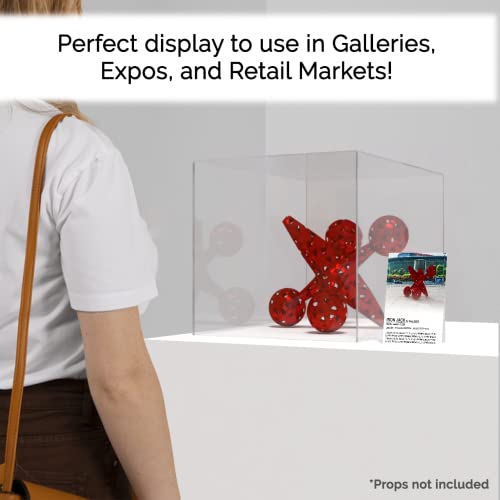 14 Inch Acrylic Display Riser Box with One Open Side No Lid Versatile Clear Square Retail Product Platform and Merchandise Storage Bin by Marketing Holders - color: 14" Clear