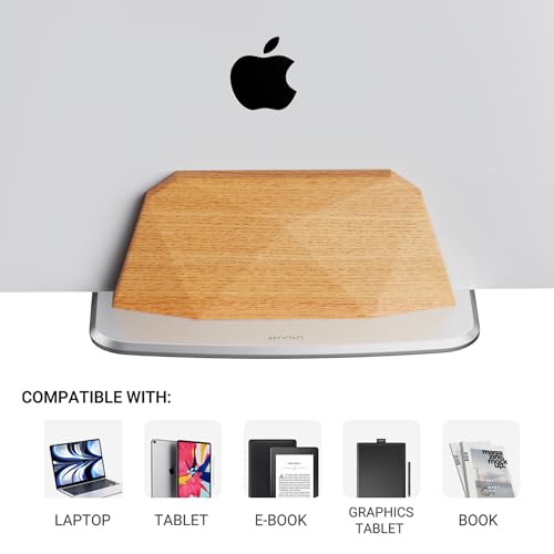 AFOOYO Vertical Laptop Stand - Wooden Adjustable Laptop Holder,Desktop Dock Compatible with All MacBook, Surface,Chromebook,Dell & More(Beechwood)