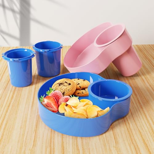 Car Seat Cup Holder for Kids 2PCS Kids Travel Tray with Snack Tray, CarSeats Snack Trays for Toddler, Car Cup Holder for Safety Seats, Fits Stroller & Booster (bluepink) - color: bluepink