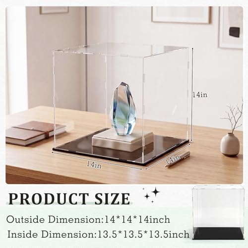 Yungyan 1 Pack Clear Self-Assembly Acrylic Display Case Transparent Dust Proof Protection Showcase for Figurine Collectibles Basketball Soccer Football Helmet (14 x 14 x 14 Inch) - size: 14 x 14 x 14 Inch