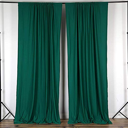 AK TRADING CO. 10 feet x 8 feet IFR Polyester Backdrop Drapes Curtains Panels with Rod Pockets - Wedding Ceremony Party Home Window Decorations - Hunter Green - color: Hunter Green