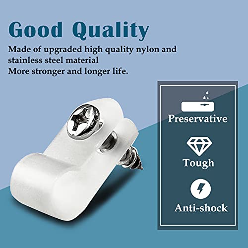 100 Pcs 1/4 Inch R-Type Clip Clamp, Nylon P-Type Mounting Clips, Cable Clip Wire Clamp for Wire Management, Stainless Steel Screws Included - color: 100 Pcs White, size: 1/4