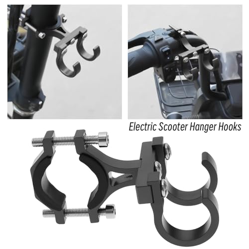 Create Idea Electric Scooter Hanger - Double Hook Holder for 18-35mm Handlebar - Aluminum Alloy, Black