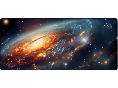 Extended Speed Gaming Mouse Pad Large Size 35.4 X 15.7 X 0.12inches Desk Mat Mousepad with Personalized Design Office Users - Constellation - color: Off-white