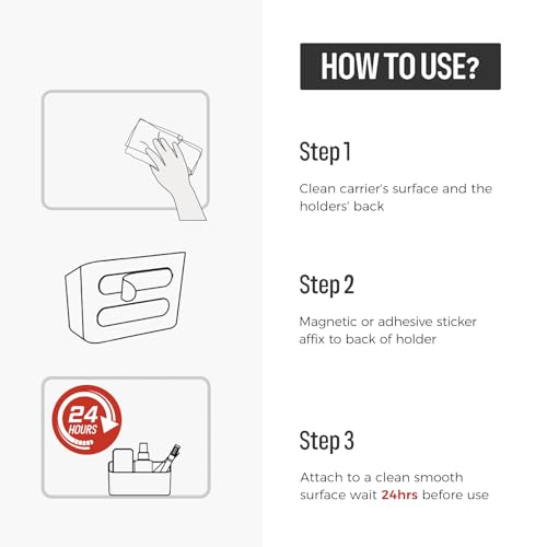 loukin Magnetic Marker Holder, Dry Erase Marker Holder, Remote Control Holder, Magnetic Storage Organizer for Whiteboard or Refrigerators (White) - color: White
