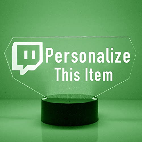 Gaming Custom LED Clear Acrylic Name Sign with Remote, Colors & Mode | Fully Personalized Name Night Light, Made to Order in the US, Largest on the Market with 16 Colors and 4 Modes - style: Twitch