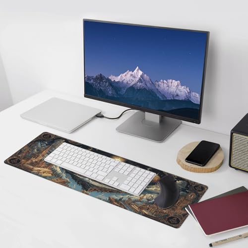 Gothic Masonic Mouse Pad Extended Large Gaming Mouse Pad XL Stitched Edges for Gamer Home Office 31.5 X 11.8 Inch - color: Gothic