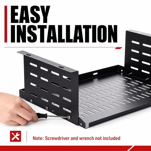 Under Desk Computer Mount for Small Form Factor Sff Computers and Pcs, Using Space 16.7" x H 6" x D 12" Mount Shelf Organizer for Office Home Workstation Gaming Stand up Desk - size: 6 inch High