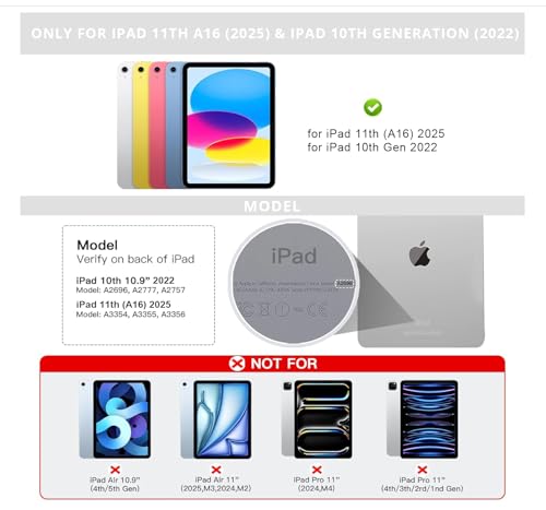 RAYMCRAFT for iPad 11th(A16, 2025)/10th Generation Case with Keyboard, Magic Keyboard 2022, Springy Backlit Keys, Stain-Resistant Surface, Multi-Touch Trackpad, White - color: White