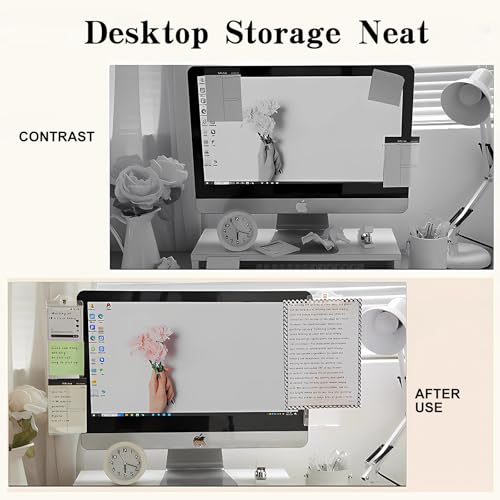 Computer Monitor Memo Message Board,2PCS Transparent Computer Side Panel,Note Holder for Computer Screen,Office Desk Accessories.