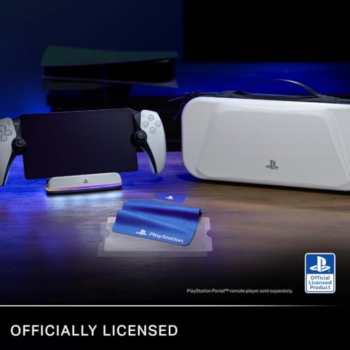 PowerA Charging Station for PlayStation Portal™ Remote Player with Lumectra™, RGB Lighting, USB Powered, Magnetic Charger, Charge and Display, Weighted Base, Officially Licensed