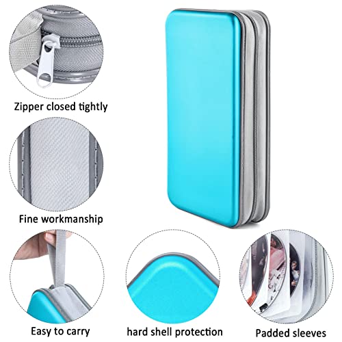 DVD Case, Bivisen CD Case Holder Wallet Binder 96 Capacity CD/DVD Cases Storage Holder Binder Organizer Wallet Book for Car Home Travel (Sky Blue) - color: Sky Blue