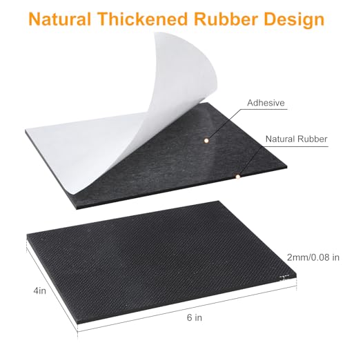 CHUNZEXI Non Slip Furniture Pads, Self Adhesive Rubber Pads with Anti Skid Stickers, Cuttable Rubber Sheet for Furniture and Appliances (4” × 6”) - size: 6x4 inch 4 Rectangular