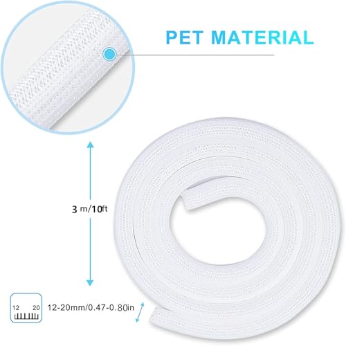 AGPTEK Cable Sleeve, 25ft - 4/5 inch Cable Management Desk Cord Cover Organizer Wire Hider for Home Office Computer TV Wire Loom Tubing Pet Proof Cord Protector from Cat Dog Chewing, White - color: White, size: 4/5"-25ft