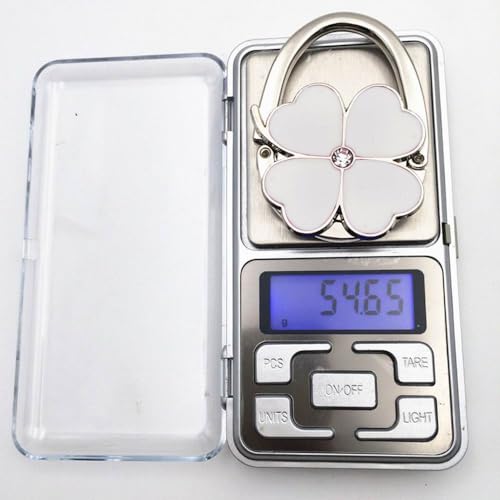 ROFLYER Clover Design Foldable Handbag Hanger Folding Purse Table Hook Holder(White) - color: White