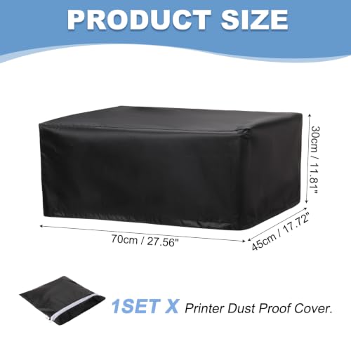 PATIKIL 27.55 Inch Printer Dust Cover Case, 1Pcs Water Proof Static Free Polyester Protective Covers Jacket for Various Printers or Copiers, Black - color: Black, size: 29.53 x 17.72 x 11.81 inch
