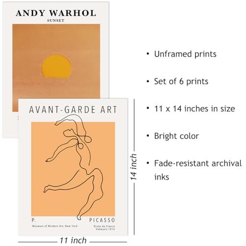 Crocothemis Abstract Matisse Wall Art Exhibition Posters, Vintage Art Boho Art Prints, Retro Room Decor for Aesthetic Bedroom Living room, Orange Tiger wall art, Unframed, 11 x 14 Inch(Orange)-B12L - color: T Orange Tiger, size: 11x14 in Unframed