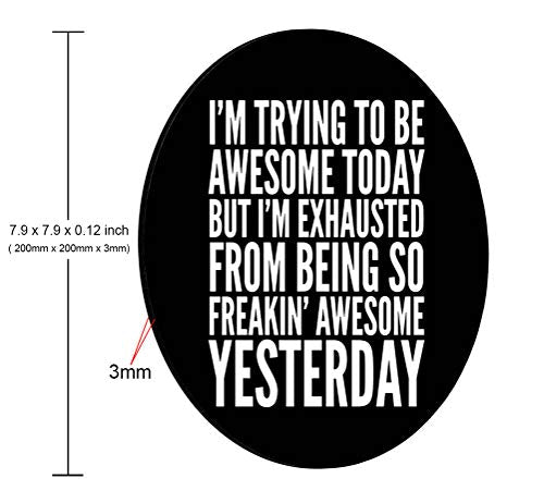 Funny Quotes Round Mouse Pad, to Be Awesome Quote Mouse Pads Mat 7.9"X7.9" inch - color: Amr06