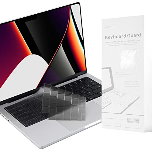 EooCoo Premium Keyboard Cover Skin Protector, Laptop Accessories Compatible with 2026 2025 2024 2023 2022 2021 M5/M4/M3/M2/M1 Pro/Max MacBook Pro 14/16, M5-M2 MacBook Air 13/15, MacBook Neo, Tinted - color: Gray Clear