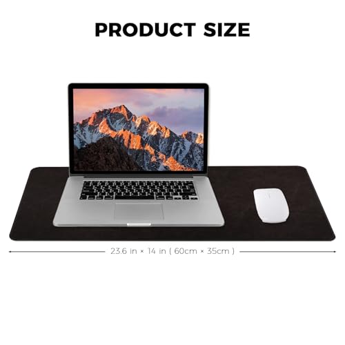 Medium Size PU Leather Desk Pad wiith Stitching Edge Easy Clean Desk Protecor Non-Slip Base Mat for PC Laptop Office/School 23.6"x 13.8" M Black - color: Black, size: 23.6" x 13.8"