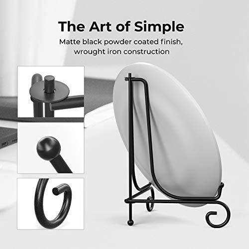 TR-LIFE Plate Stands for Display - 4 Inch Plate Holder Display Stand + Metal Easel Stand for Picture Frame, Decorative Plates, Book, Photo, Collectibles (2 Pack) - size: 4 Inch(2pcs)