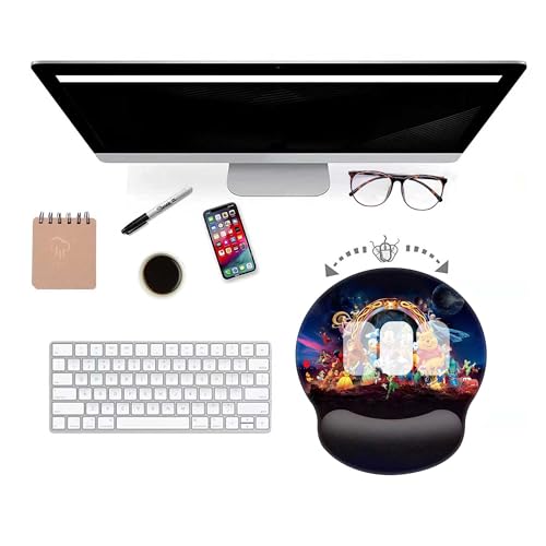 Black Ergonomic Mouse Pad with Wrist Support, Non-Slip Rubber Base, Anime Design, Pain Relief for Office & Home, Gaming Mouse Pads for Desk - color: D1