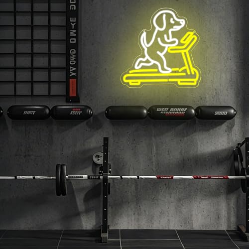 Dog On Treadmill Neon Signs Running Gym Dog LED Light Neon Gym Lights for Animal Shop Bedroom Pet Shop Business Wall Decor Fitness Gift - style: dog
