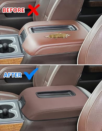 Center Console Armrest Cover for GMC Sierra & Chevrolet Silverado 2014-2018, Tahoe & Yukon & Suburban 2015-2020, Bucket Seat, Car Arm Rest Protector, High Country Brown - color: High Country Brown